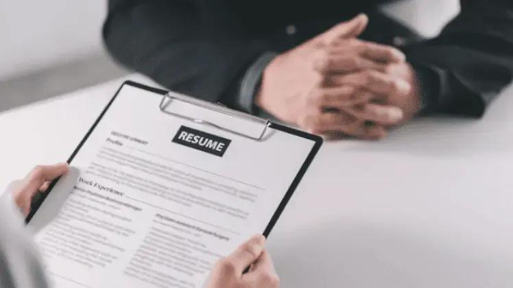 Resume during a job interview