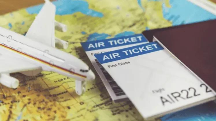 Air ticket, passport, and travel